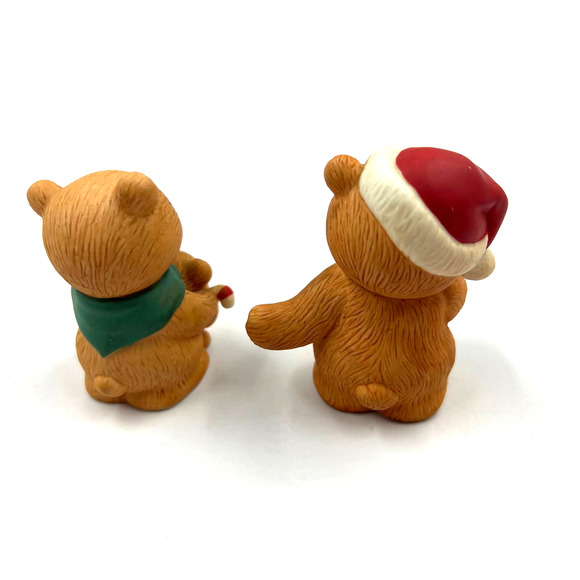 Avon Vintage 1990 Christmas Ceramic Decorative Teddy Bear Family Santa Hat Gift - Picture 5 of 8